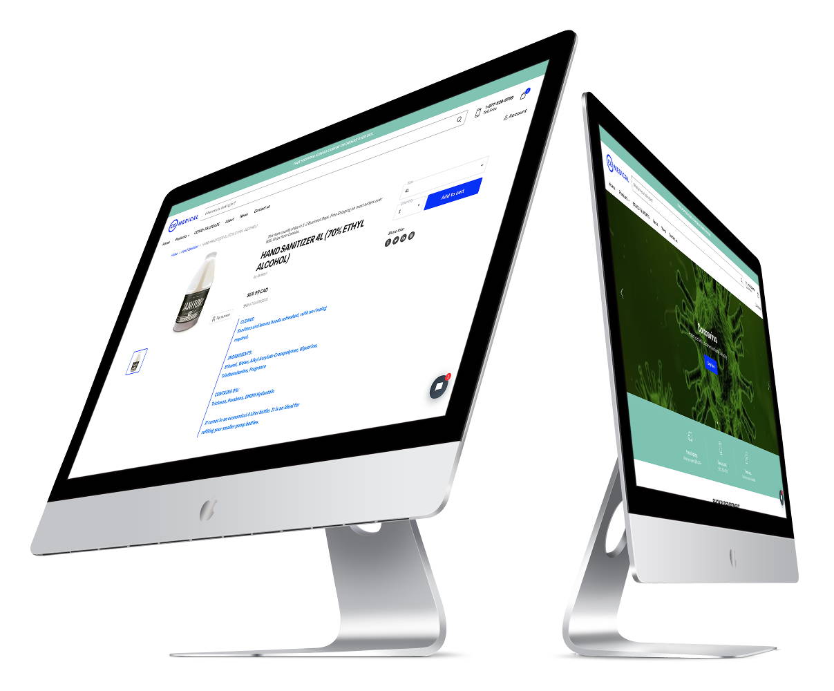 shopify development services for mirrors and medical website screenshot