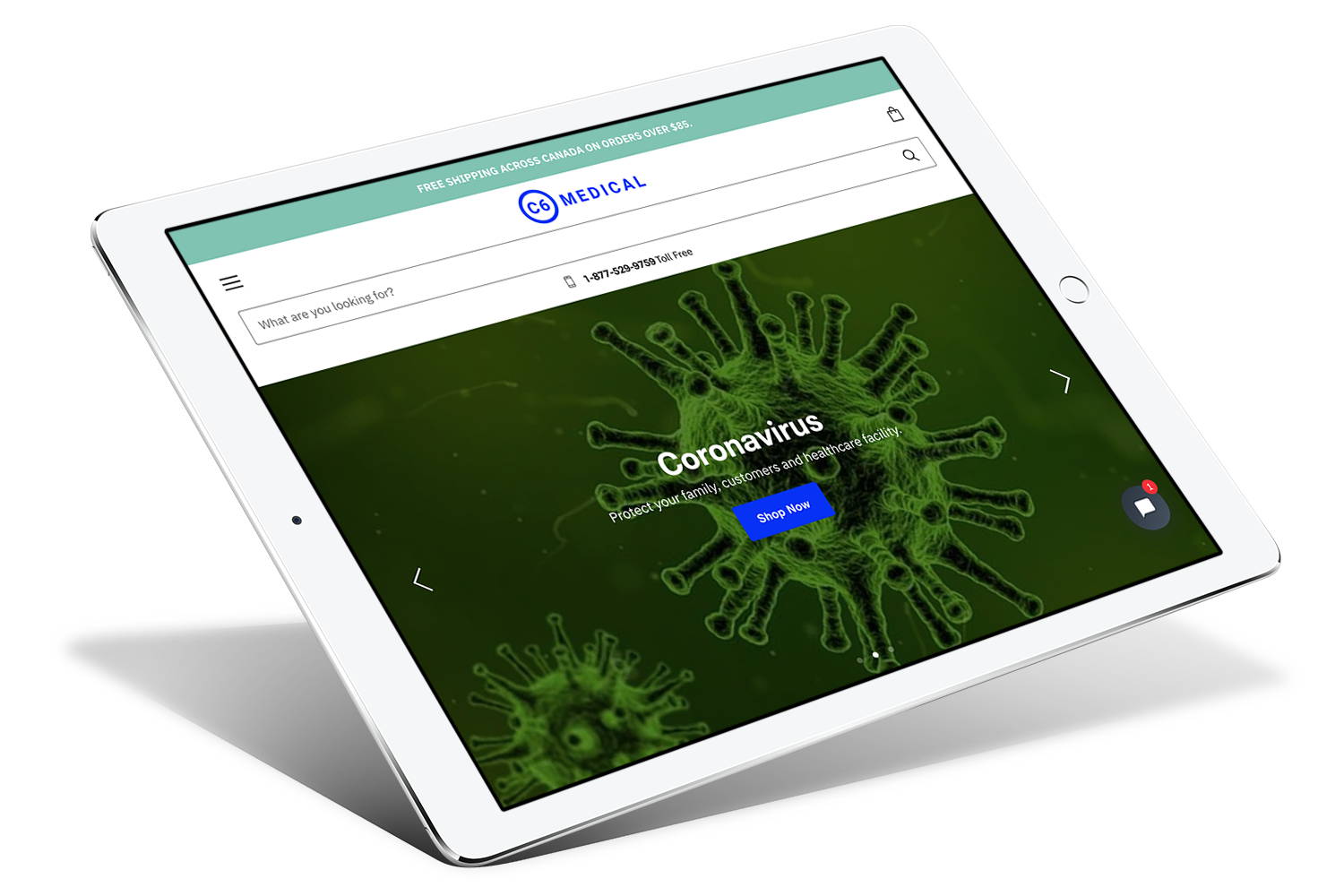 shopify development services for mirrors and medical website screenshot