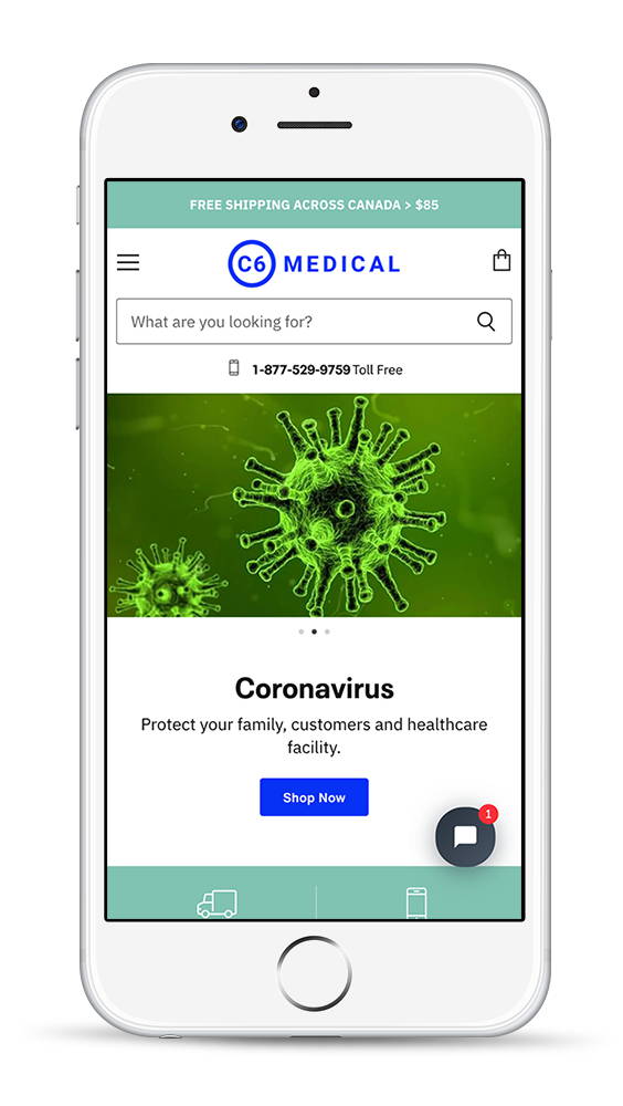 shopify development services for mirrors and medical website screenshot