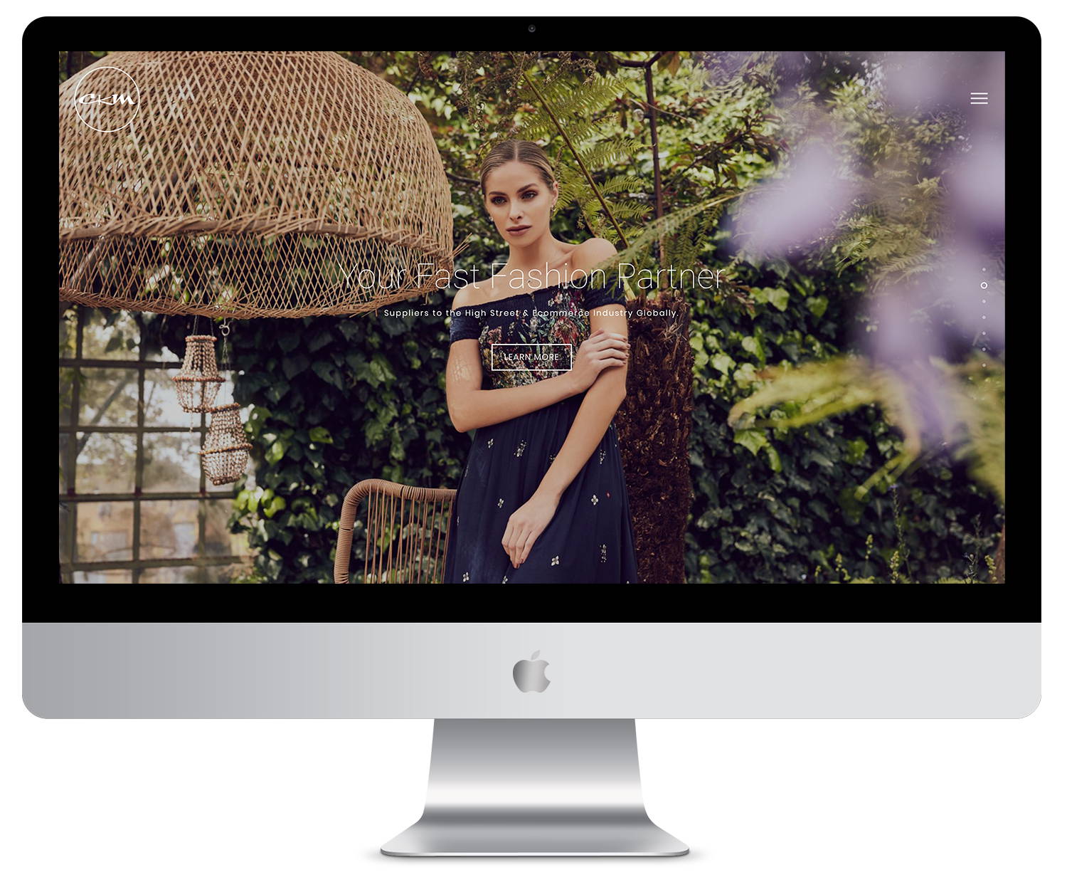 wordpress development mockup on imac