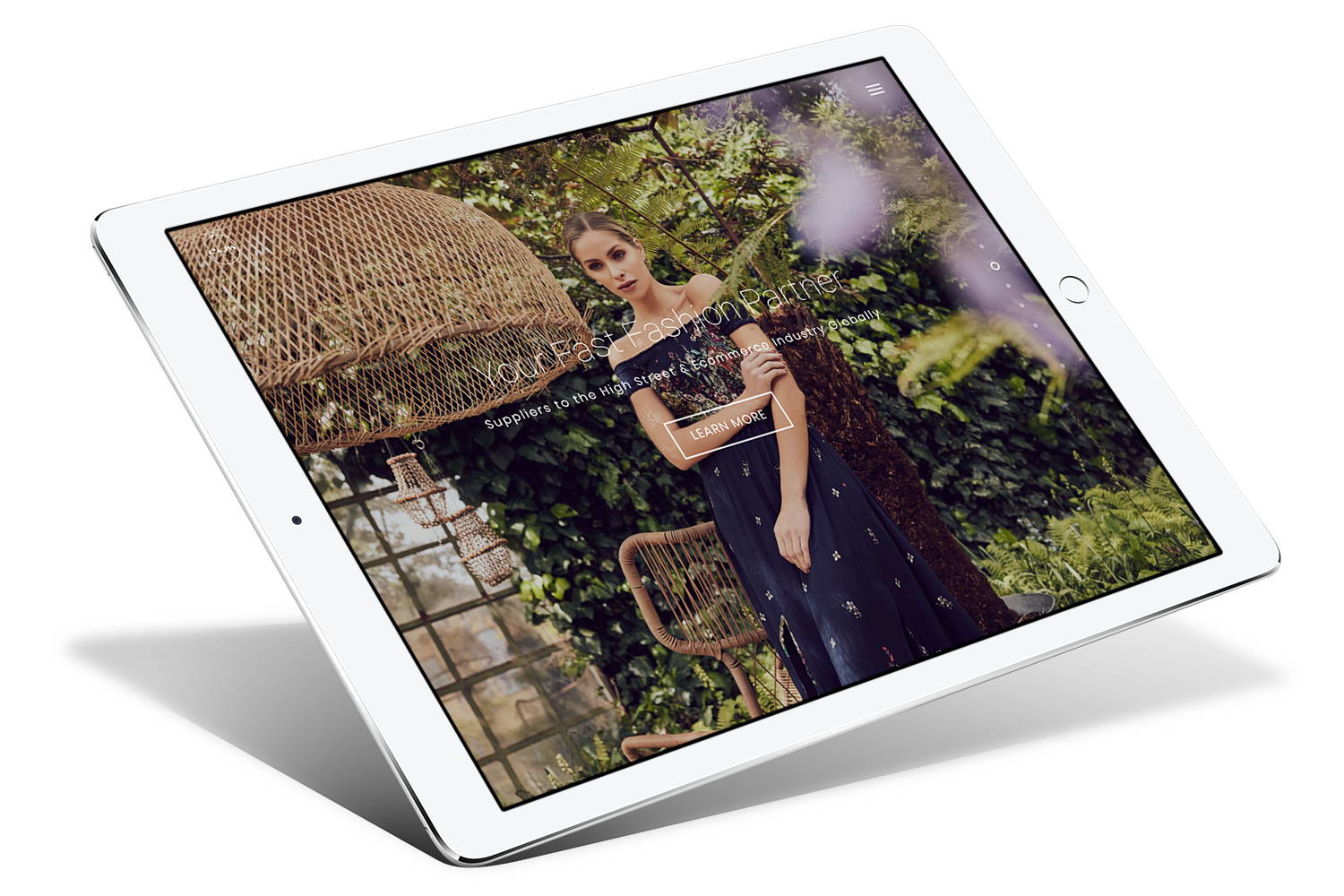 wordpress fashion development mockup on ipad