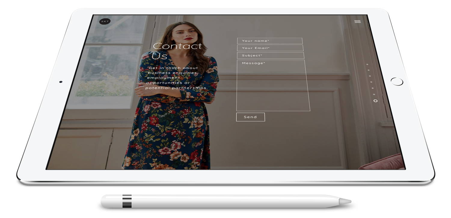 wordpress development project fashion on ipad