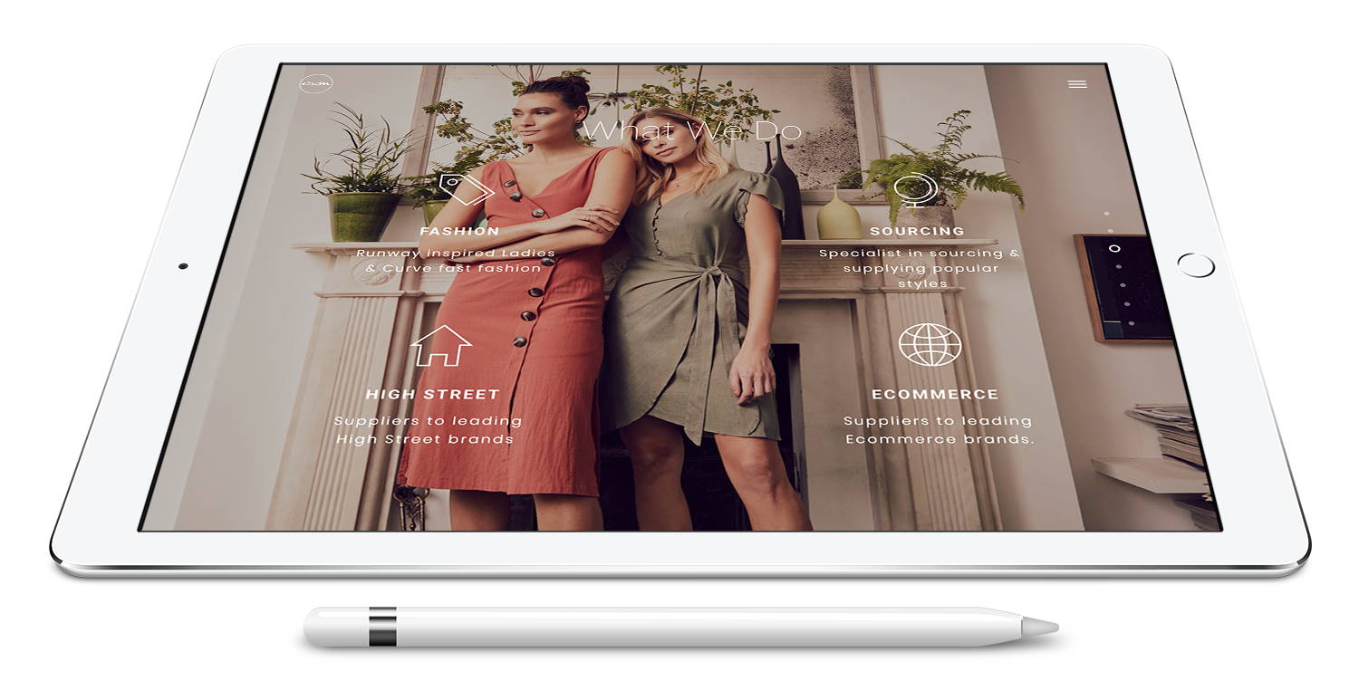 wordpress fashion development mockup on ipad