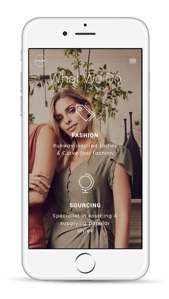 wordpress fashion development mockup on iphone