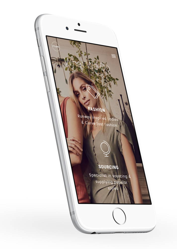 wordpress fashion development mockup on iphone