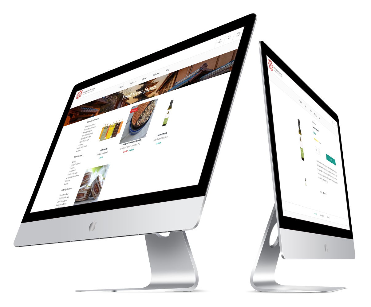 shopify theme for food company screenshots