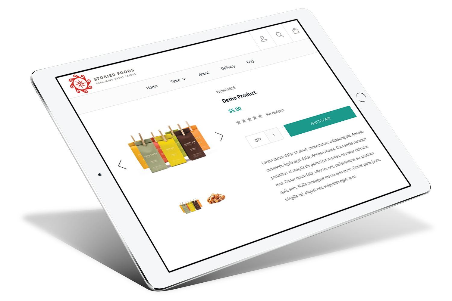 shopify theme for food company screenshots