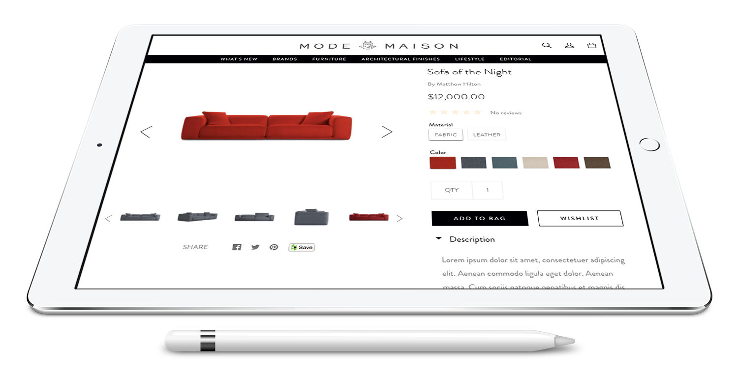 shopify theme for furniture store screenshot