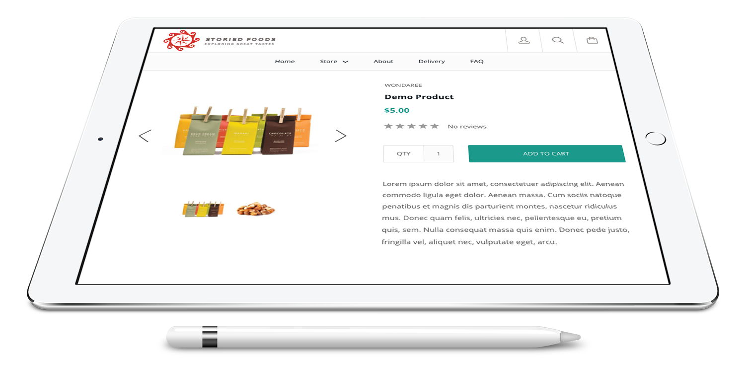 shopify theme for food company screenshots