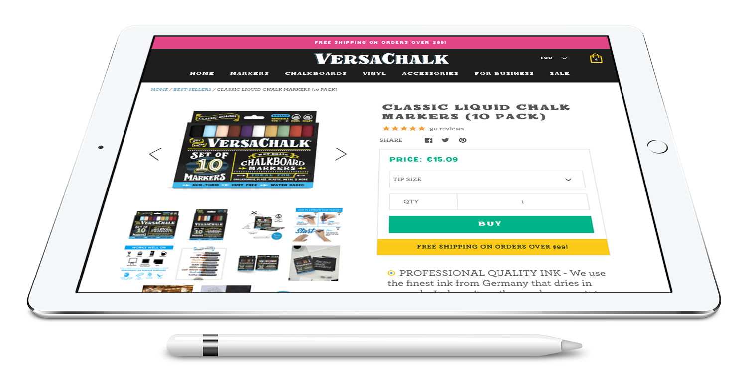 shopify theme for stationary company screenshot