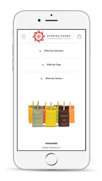 shopify theme for food company screenshots