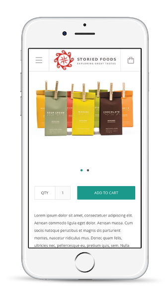 shopify theme for food company screenshots