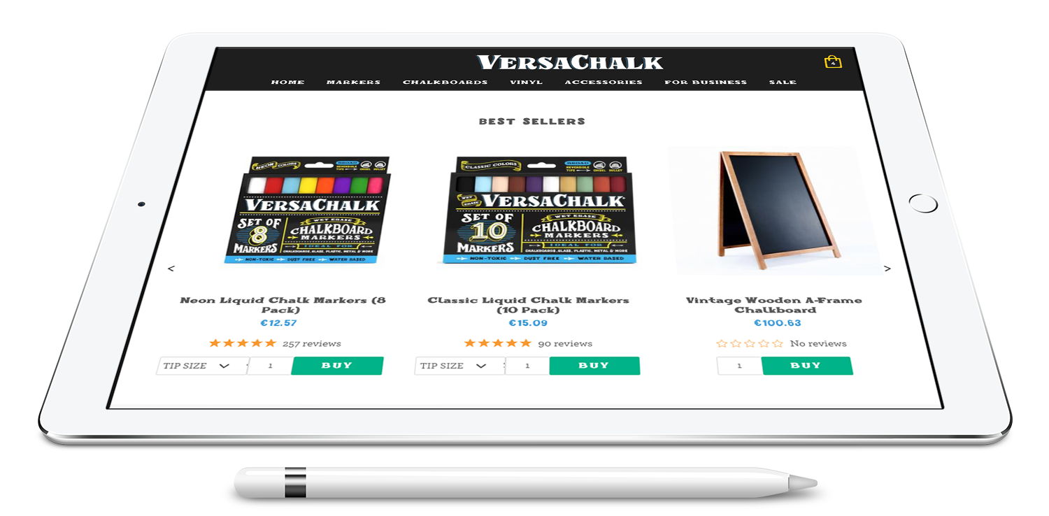 shopify theme for stationary company screenshot