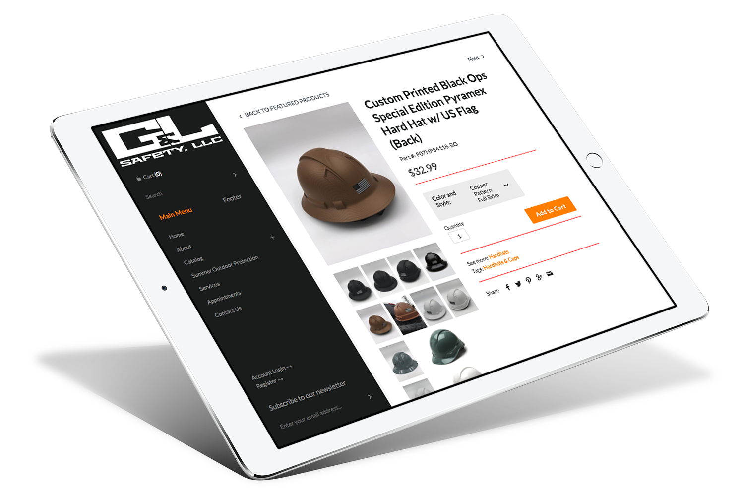 Shopify Design & Development for safety website screenshot