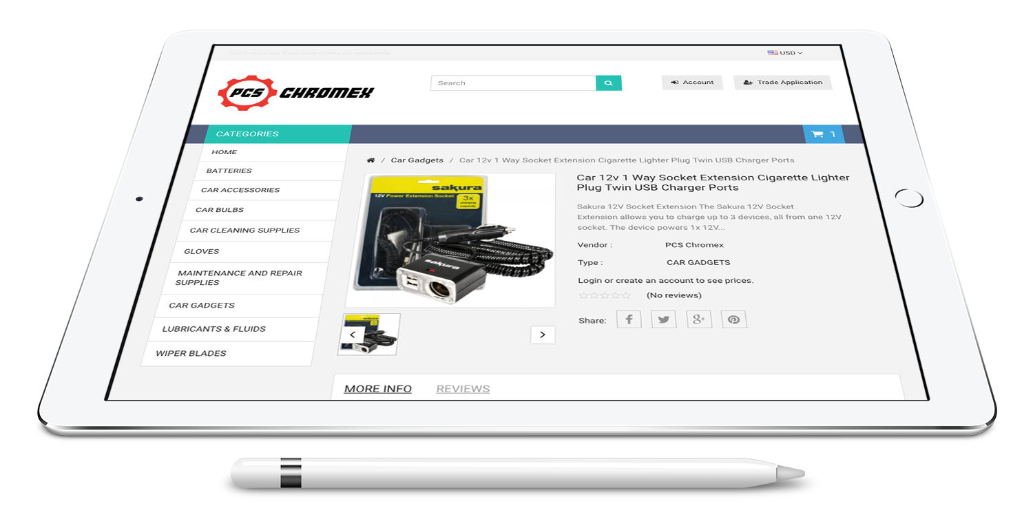 Shopify Design & Development for spare part website screenshot