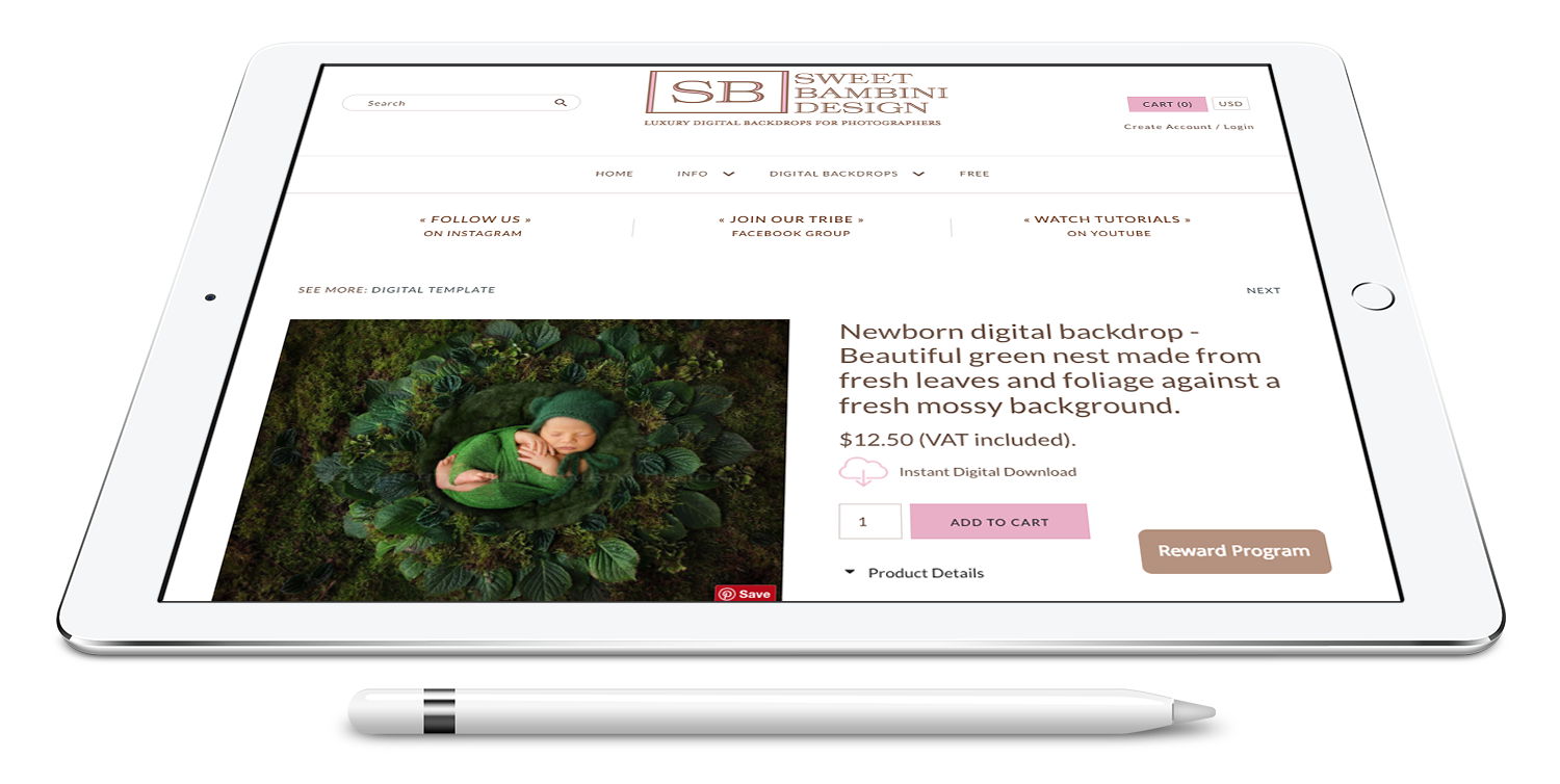 Shopify Design & Development for photographer screenshot