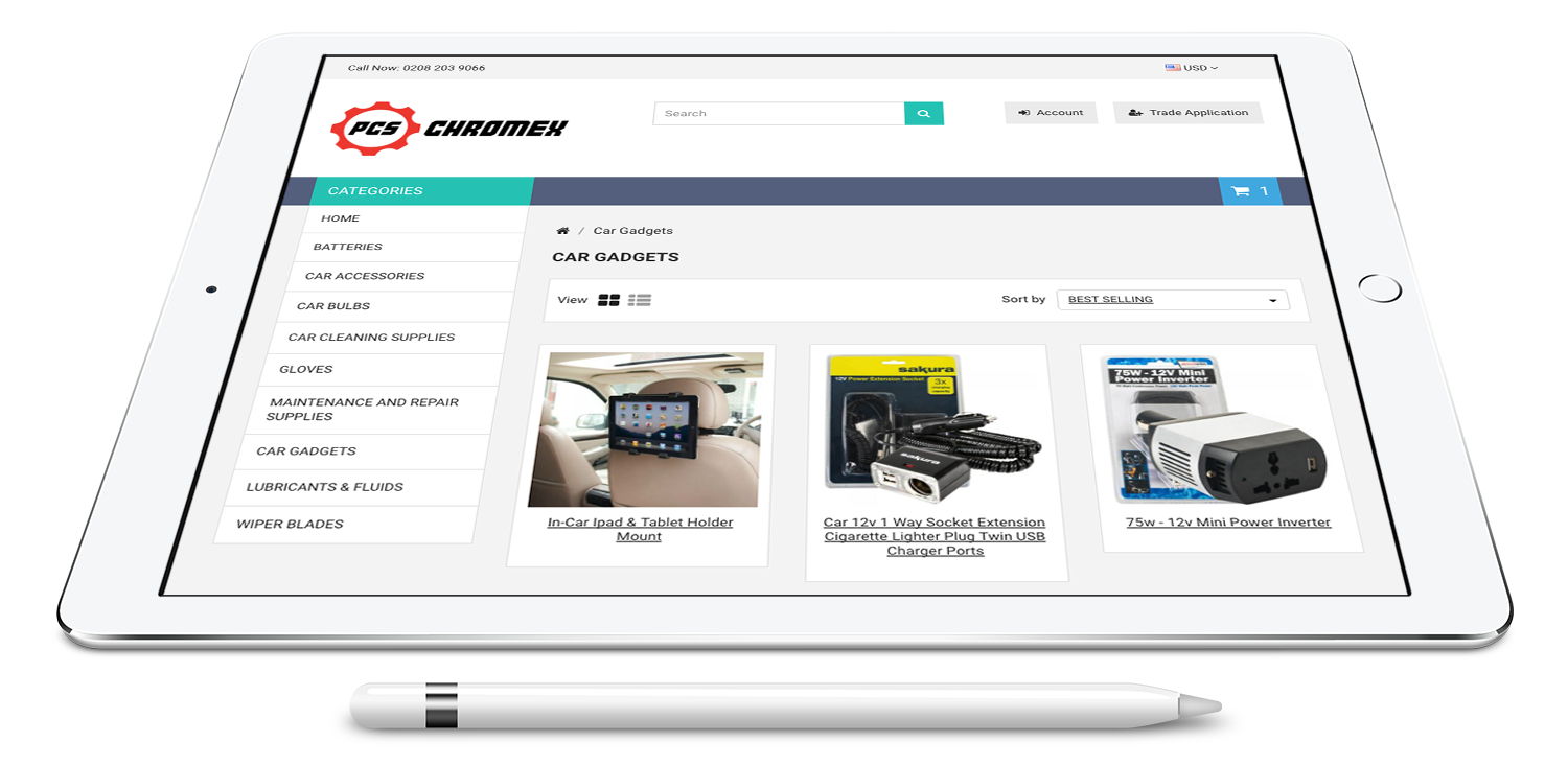 Shopify Design & Development for spare part website screenshot