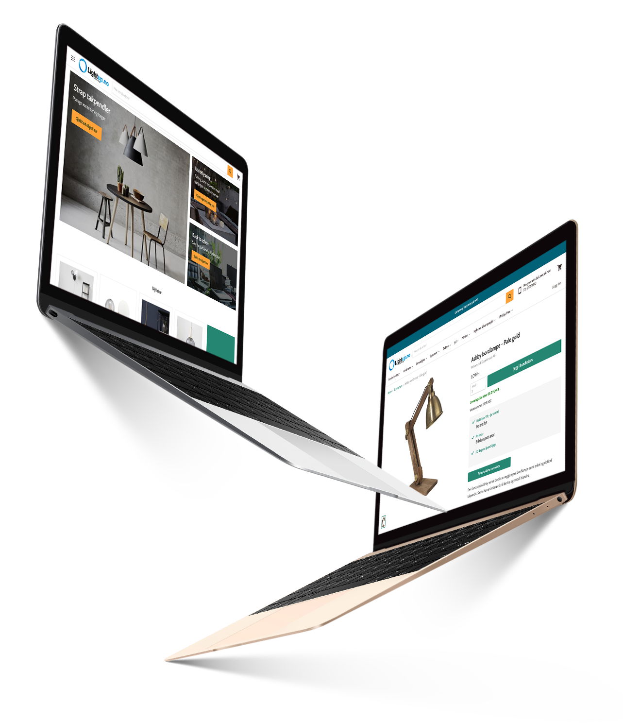 shopify development screenshot for lighting company