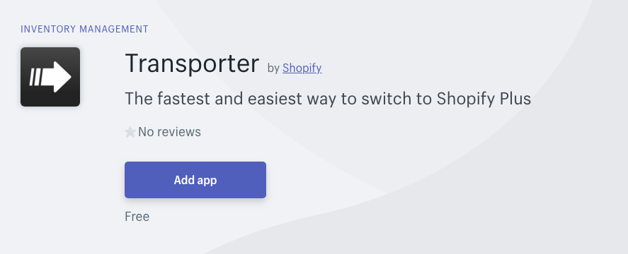 shopify transporter app