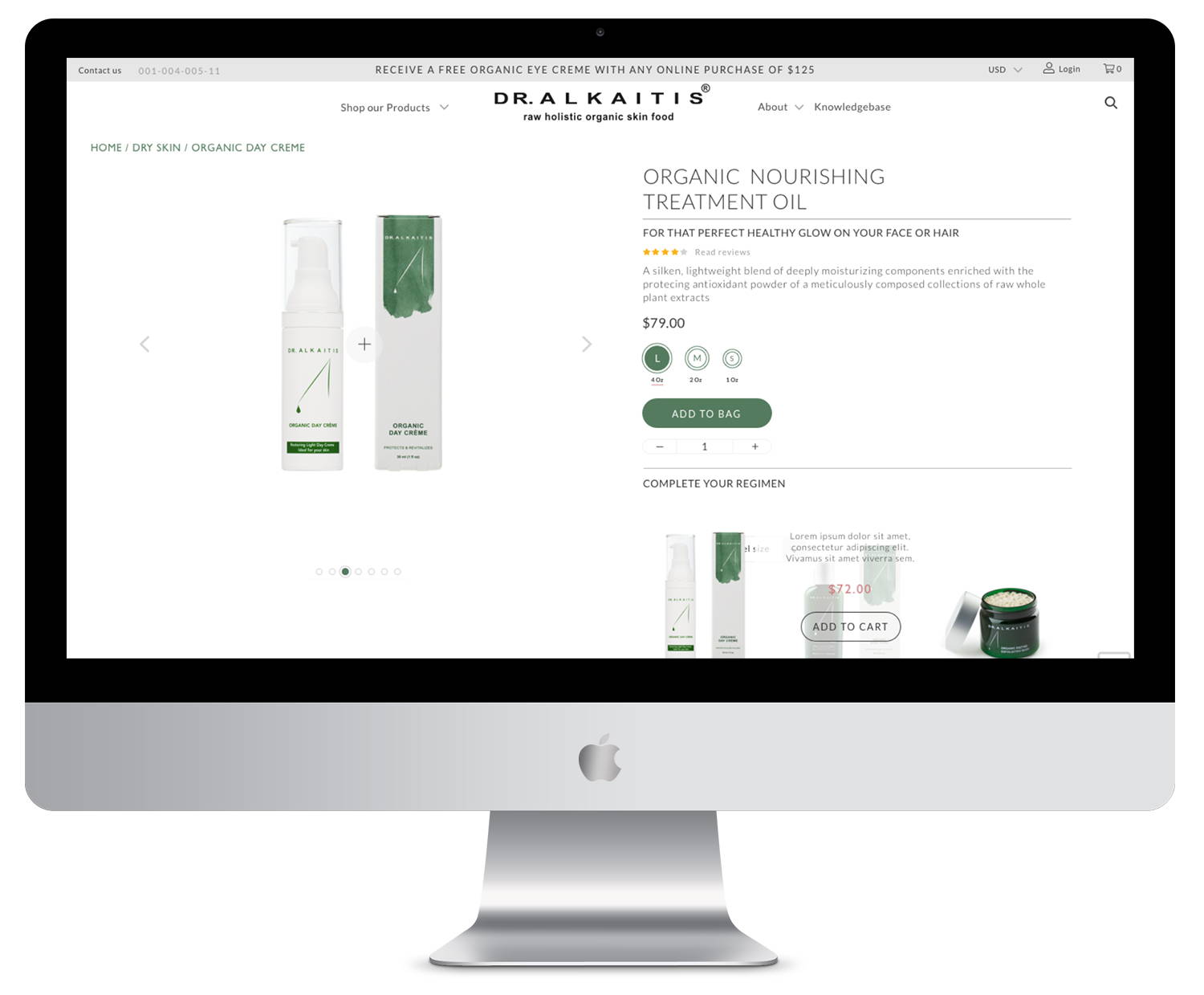 shopify skincare theme design mockups