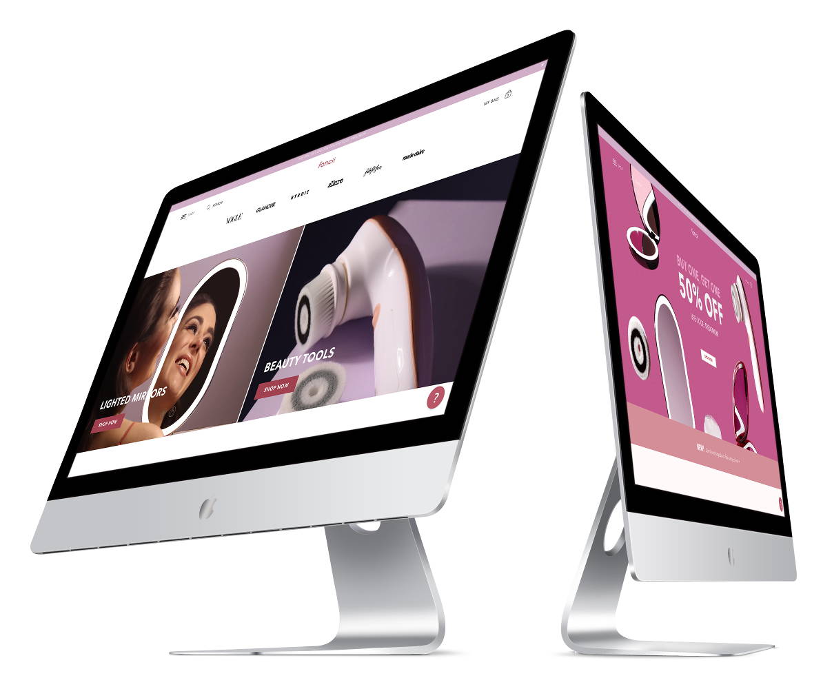 shopify development services for mirrors and makeup website screenshot