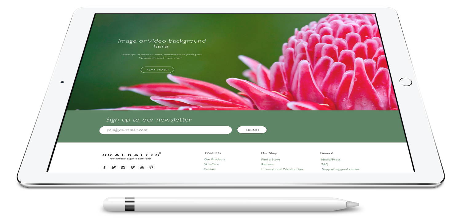 shopify skincare theme design mockups