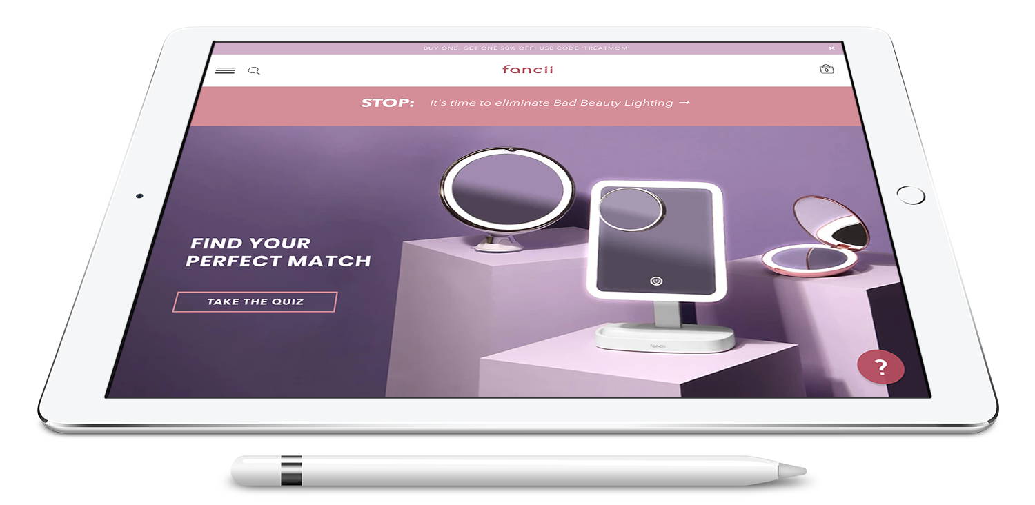 shopify development services for mirrors and makeup website screenshot