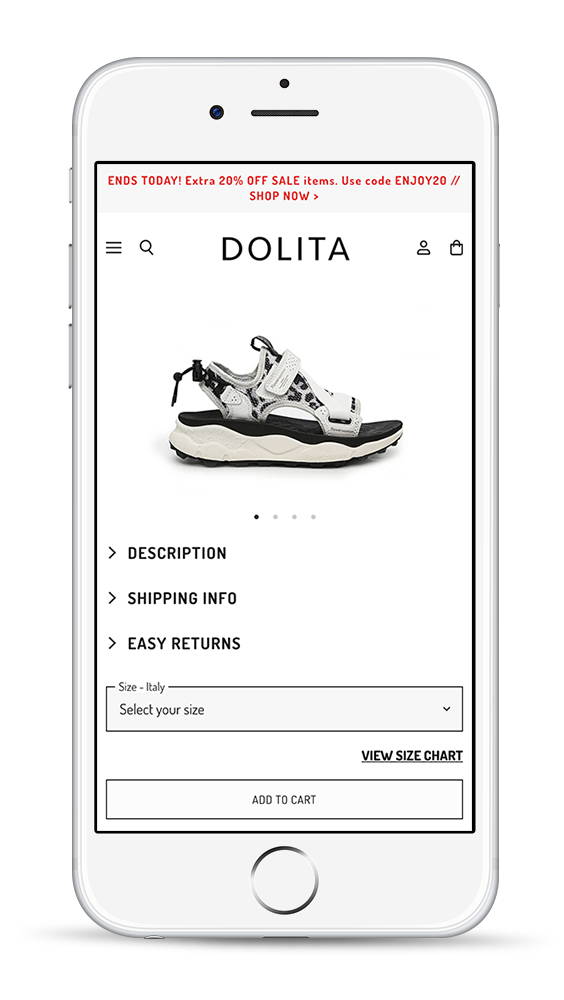 shopify design for shoes website mockup