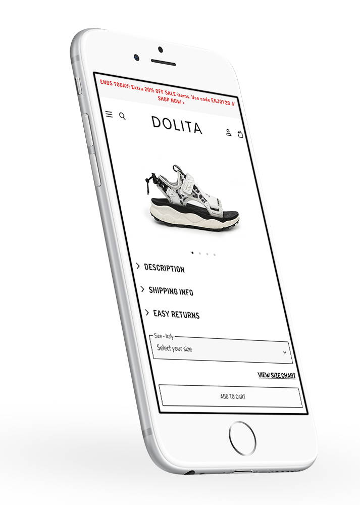 shopify design for shoes website mockup