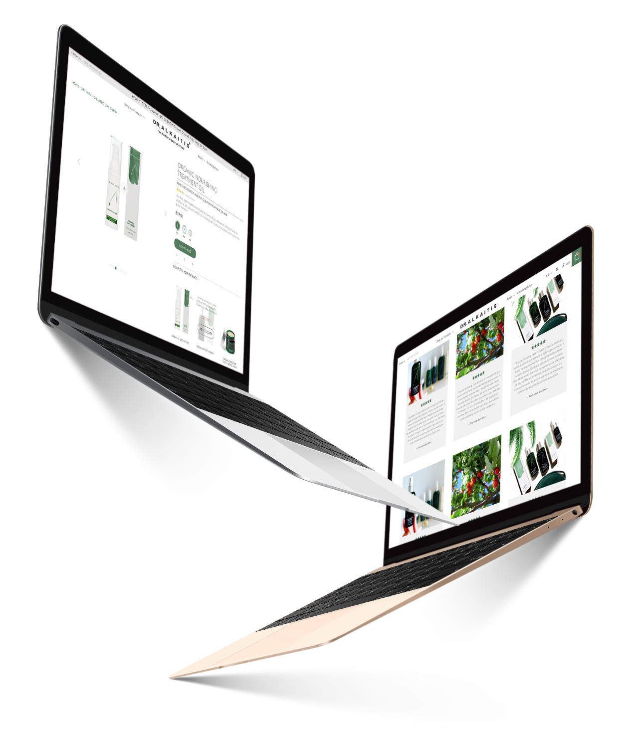 shopify skincare theme design mockups