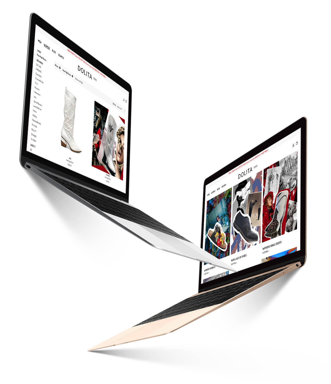 shopify design for shoes website mockup