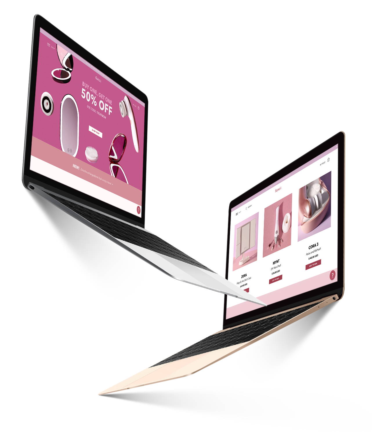 shopify development services for mirrors and makeup website screenshot