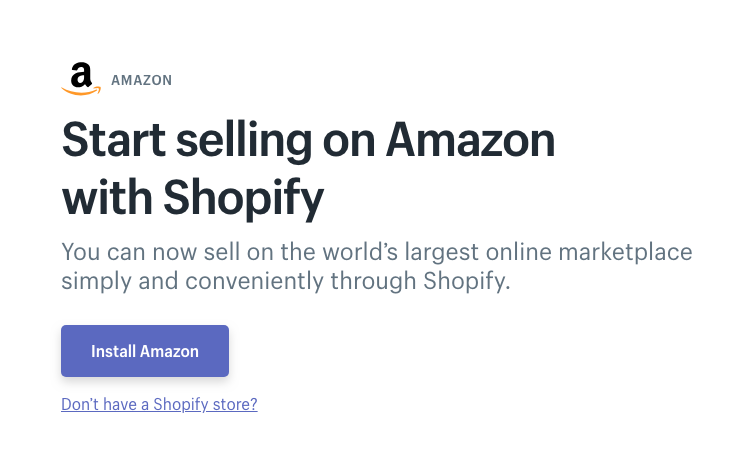 Shopify Amazon Sales Channel Screenshot
