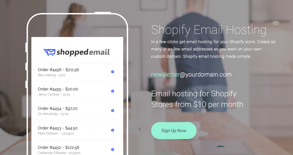 shopify email hosing
