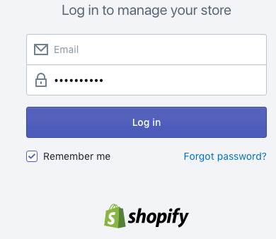 Shopify login